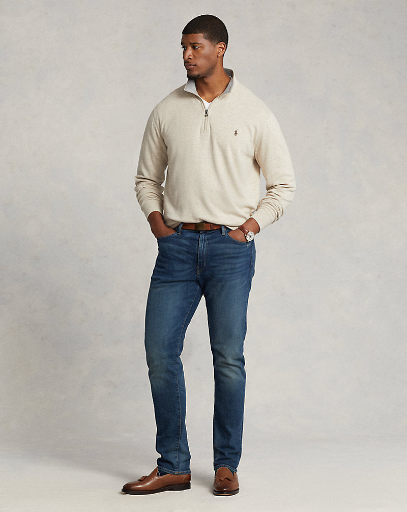 Luxury Jersey Quarter-Zip Pullover Expedition Dune Heather
