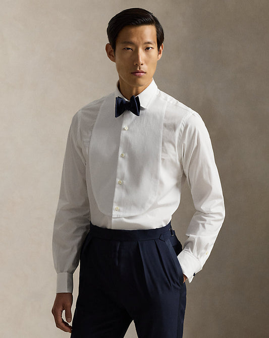 Custom Fit French Cuff Tuxedo Shirt White