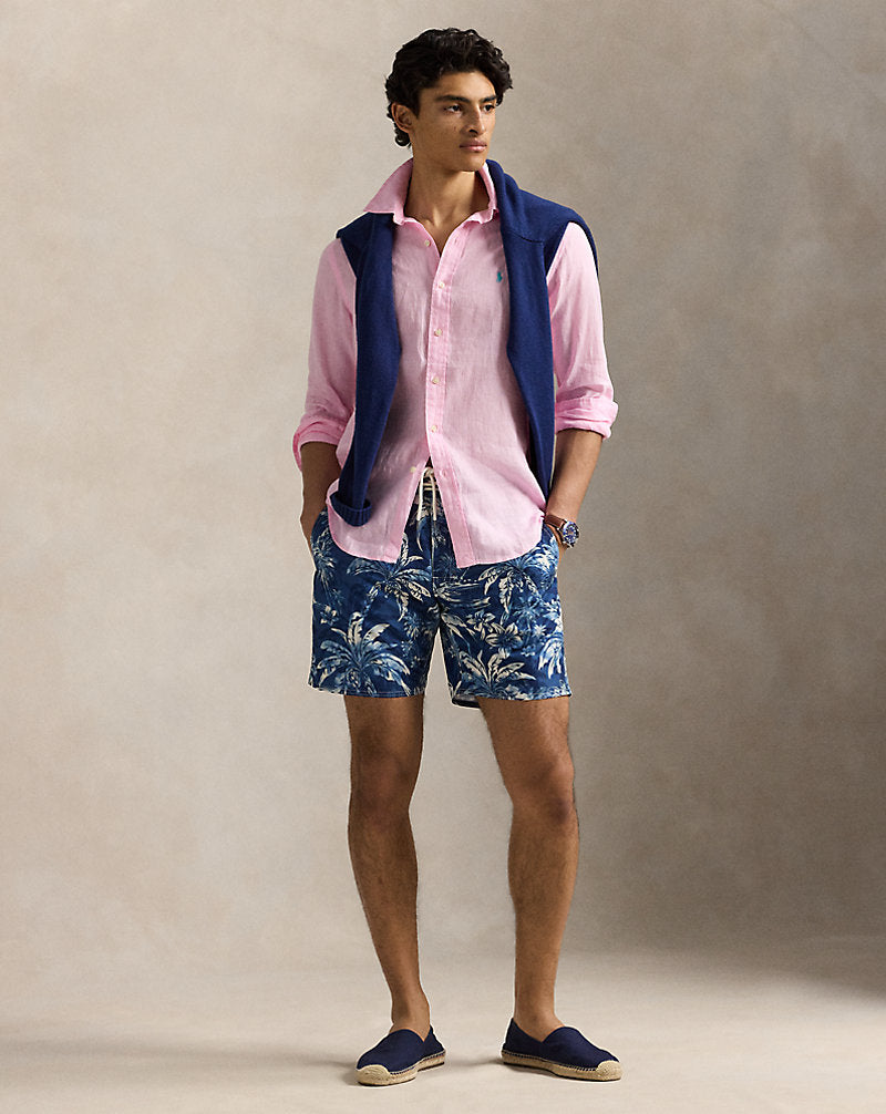 Custom Fit Linen Shirt Carmel Pink
